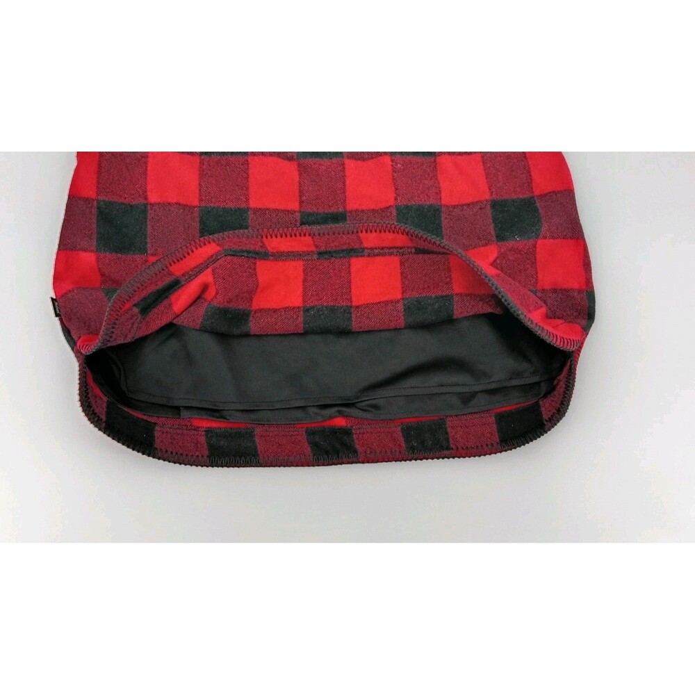 Buffalo Plaid Wool Blend Mini Skirt Red Black Lined Pleated Cabincore Size 10 - Picture 5 of 12